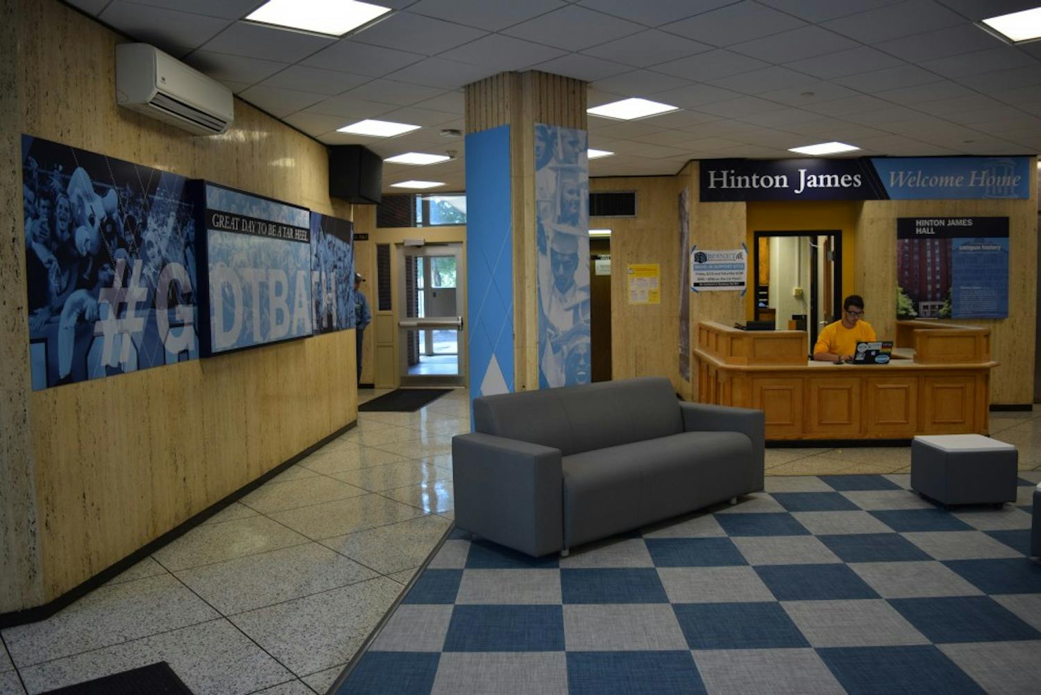 The lobby of Hinton James has been transformed into a haven for UNC.&nbsp;