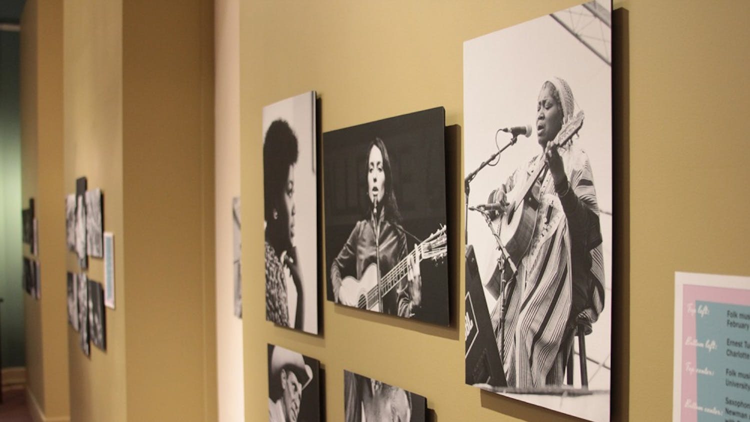 Wilson Library has a special collection entitled “Sounds Still.” The exhibition features photographs of music figures such as Joan Baez, Louis Armstrong and Elvis Presley.