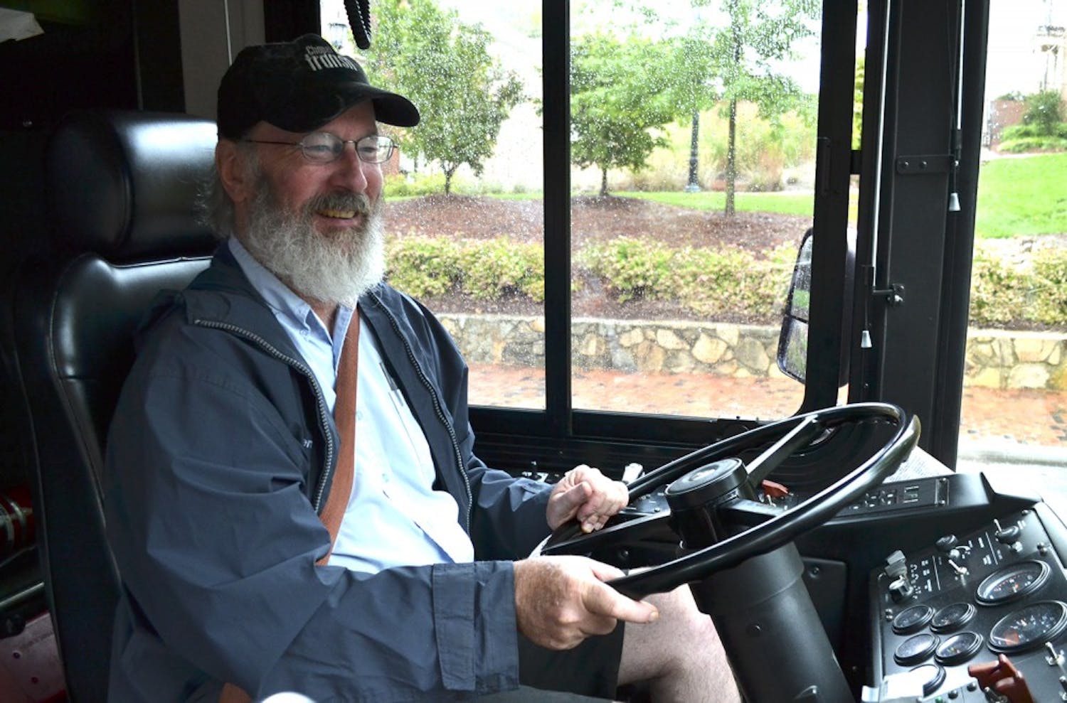 J Bus driver David Deming discusses the quotes he posts in his bus during his morning route.