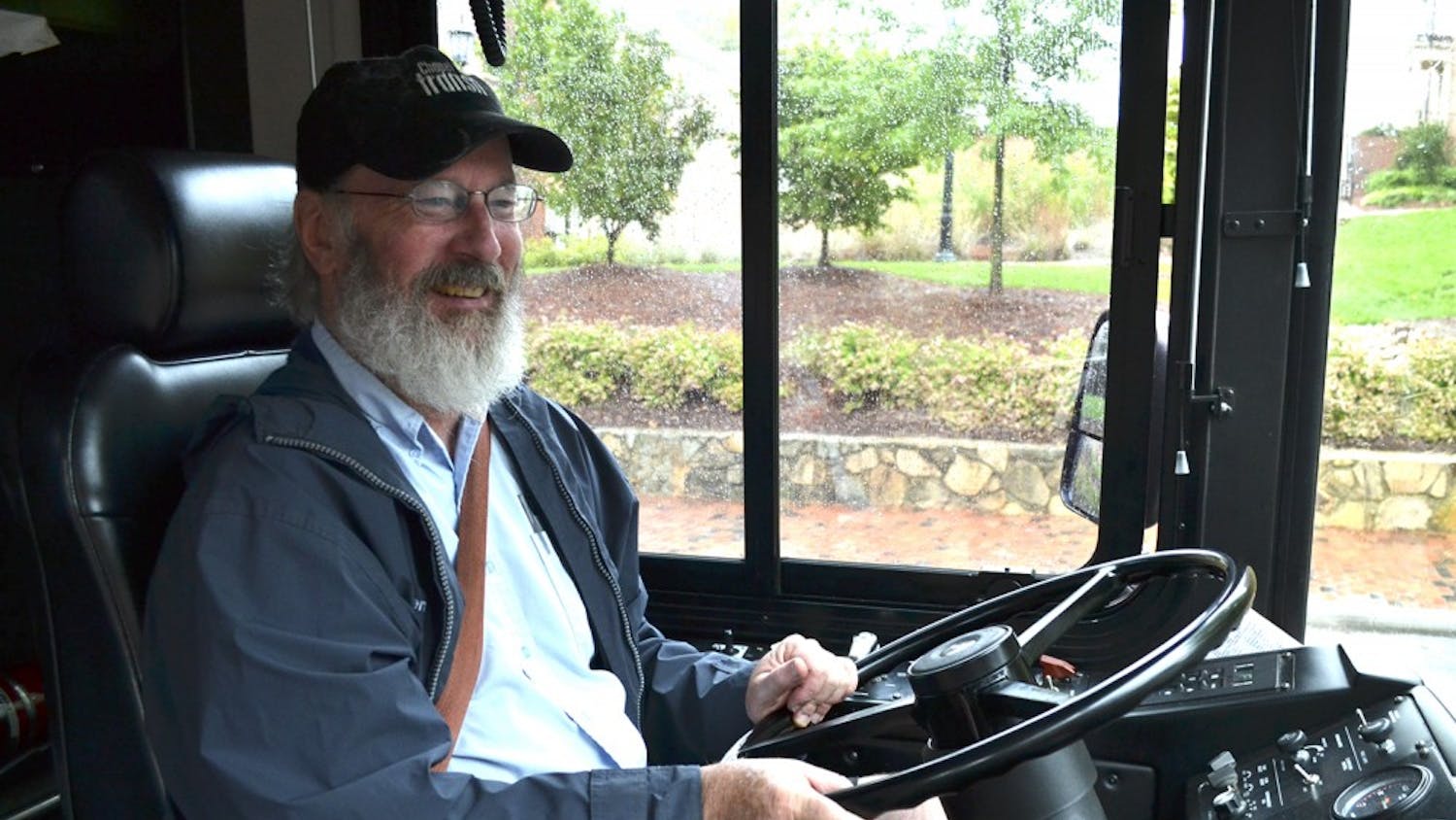 J Bus driver David Deming discusses the quotes he posts in his bus during his morning route.