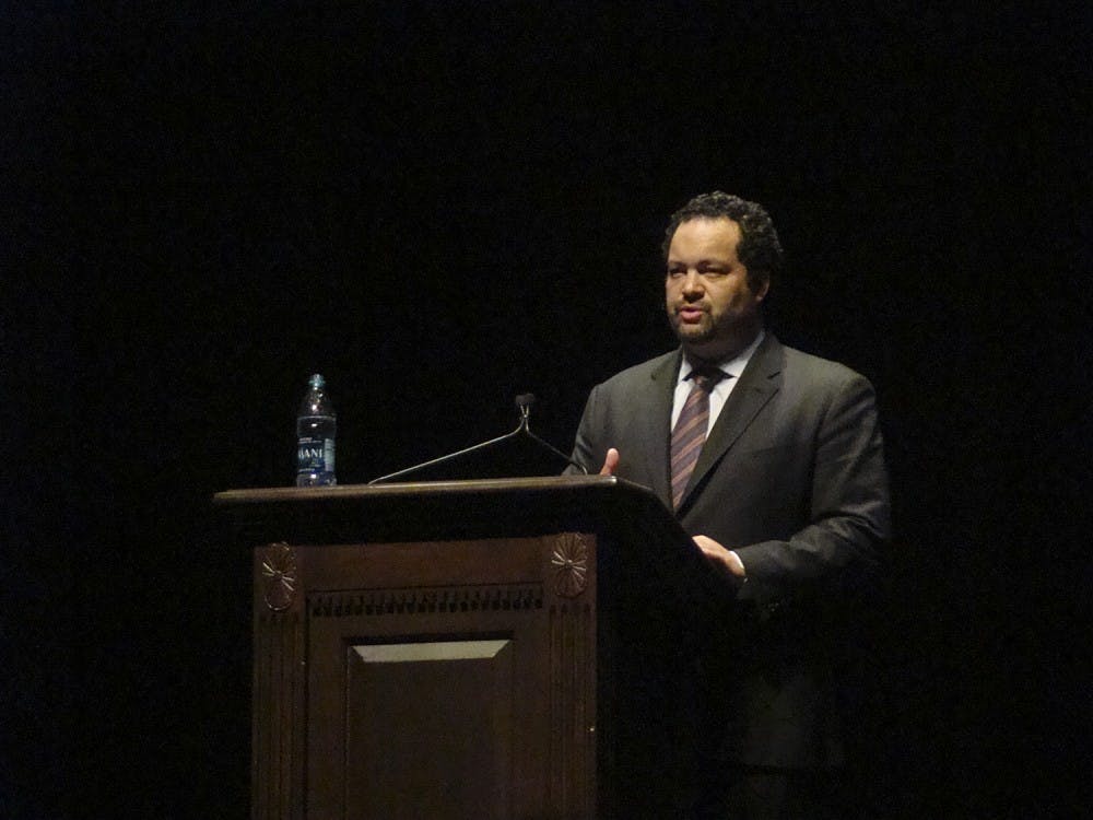 Civil and Human Rights leader Ben Jealous spoke about Race in America, in Memorial Hall on Monday.