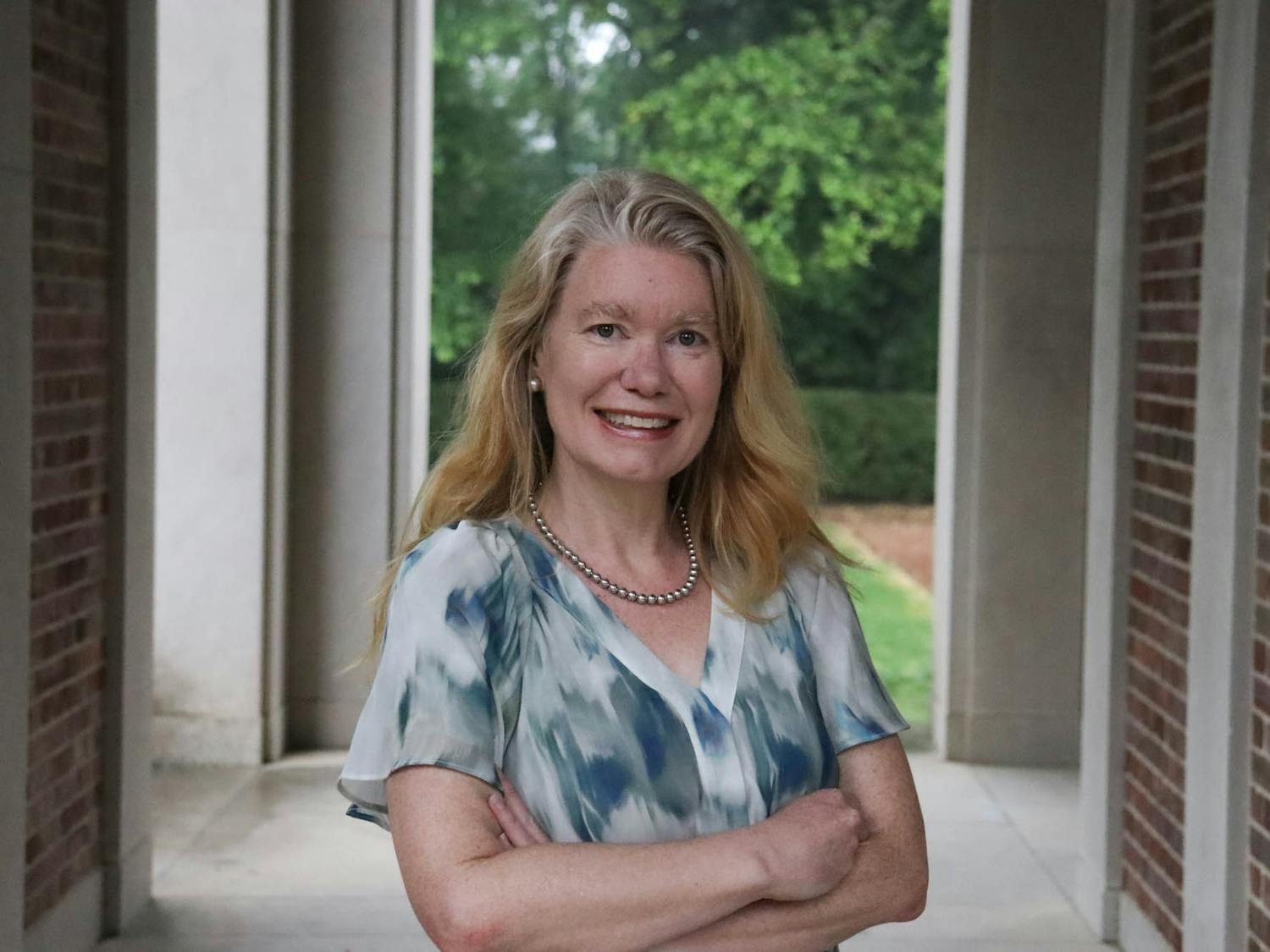 Amy Gladfelter, an adjunct professor of biology at UNC, is seen at Morehead-Patterson Bell Tower on Saturday, April 22, 2023. Amy Gladfelter and Robert Hummer, a distinguished professor of sociology at UNC, were elected to the American Academy of Arts and Sciences on April 19.