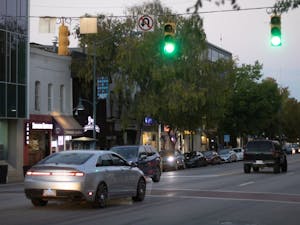 Cars passing by on Franklin Street in Chapel Hill, North Carolina on Monday, Sept. 19, 2022.