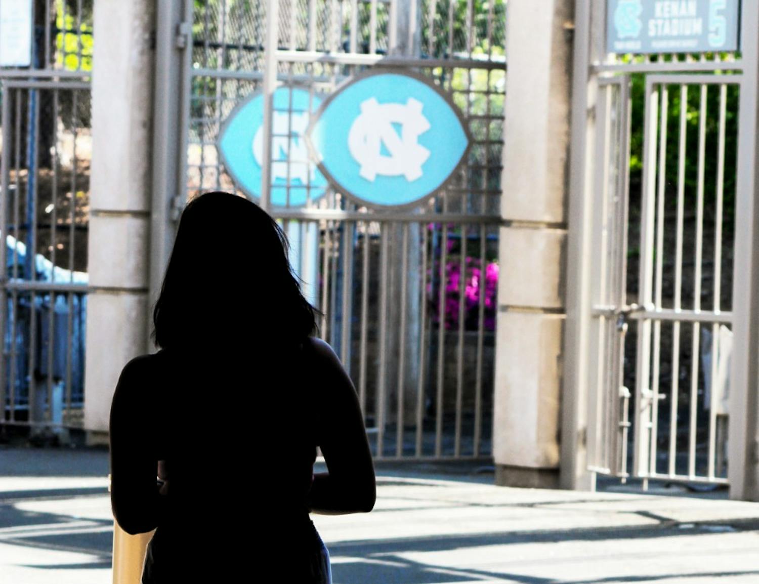 According to UNC student responses to the AAU survey, over 68 percent of students who reported being sexually assaulted in any manner said they never reported the assault because they thought it would be too difficult or embarrassing, or that it wasn’t serious enough.&nbsp;
Clarification: This photo was taken at Kenan Stadium to show the UNC logo. The story does not involve the football team in any way. &nbsp;