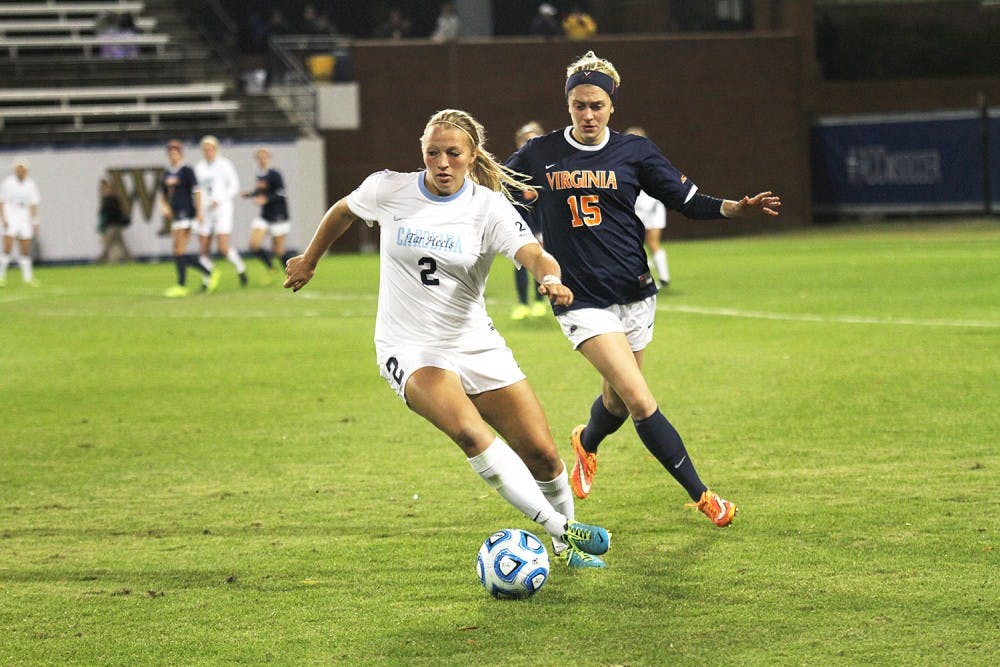 The UNC women's soccer team lost 2-0 to Virginia at UNCG for the ACC tournament.
