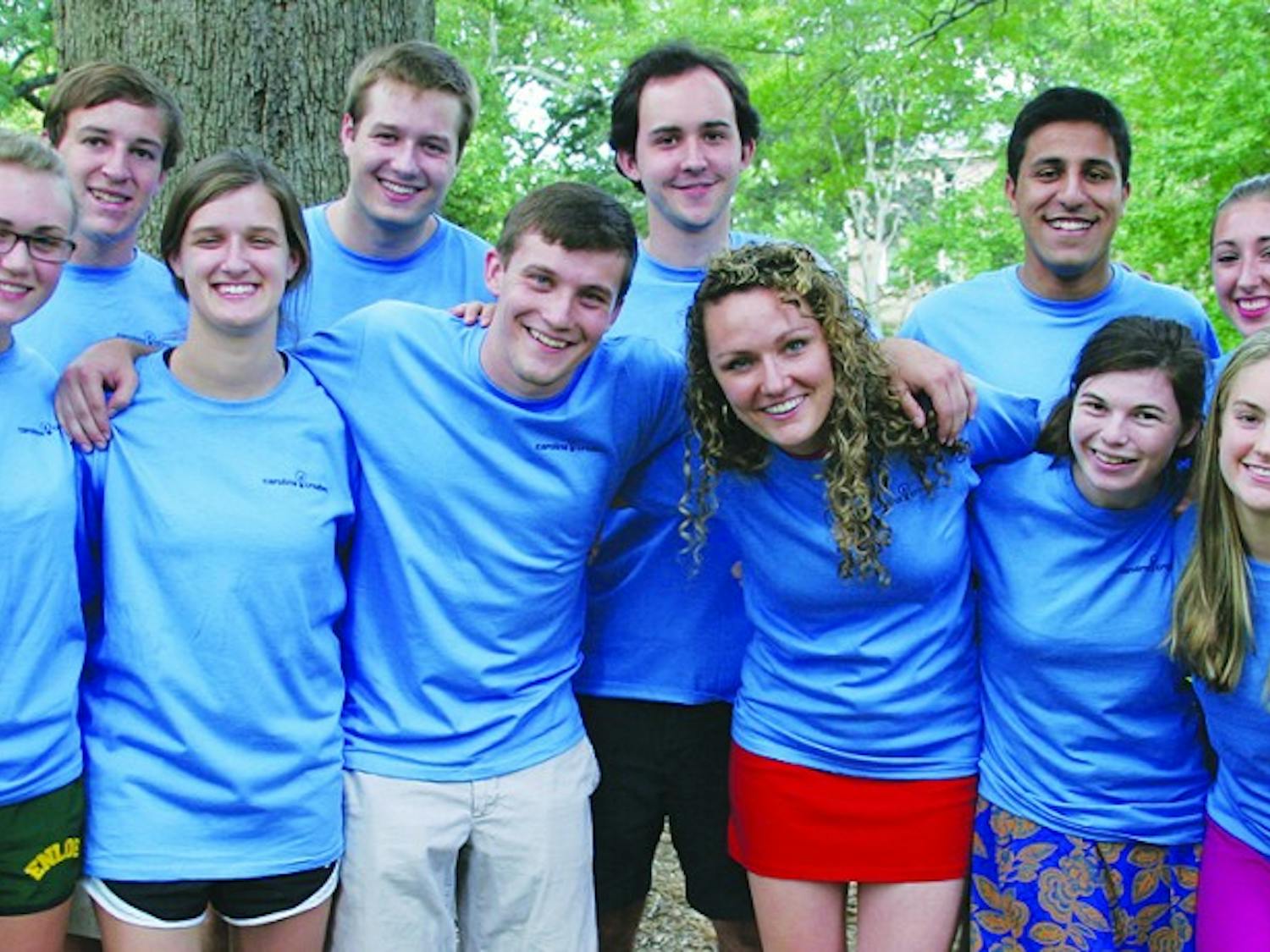 Carolina Creates staff: Hudson Vincent (President), Adam Jutha (Director of Communication), Alex Almeter (Director of Finance), Rebecca Egger (Director of Marketing and Design), Courtney Sandford (Director of Outreach and Development); Carolina Creates Global Directors-Rachel Myrick and Mackenzie Thomas; Online Directors-Daniel Rue and Kevin Kimball; Visual Arts Directors-Manchen Hao (not pictured) and Margrethe Williams; Writers Director-Alex Karsten; (not pictured) Music Directors-David August and Patrick Carney