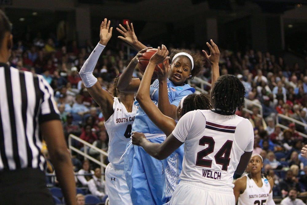 Forward Stephanie Mavunga (1) is the third UNC women's basketball player to transfer this summer. 