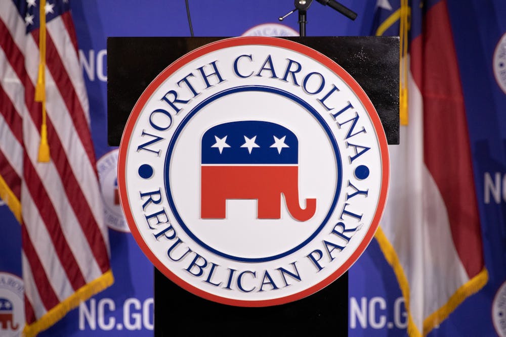 The NCGOP holds a watch party as results are announced on election night on Tuesday, Nov. 3, 2020. 