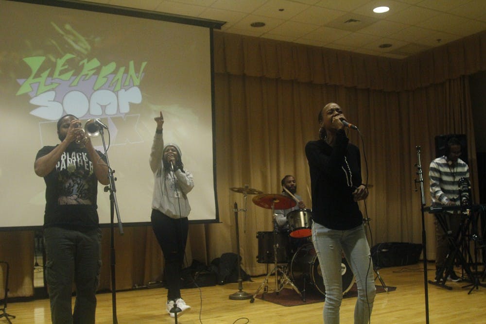 On the night of February 10th in the Sonja Haynes Stone Center, the Herban SOAPbox Lecture Series held its very first event. Durham-based soul hip-hop group Tha Materials (above) opened for main speaker Kamal Bell, educator and owner of Sankofa Farms.