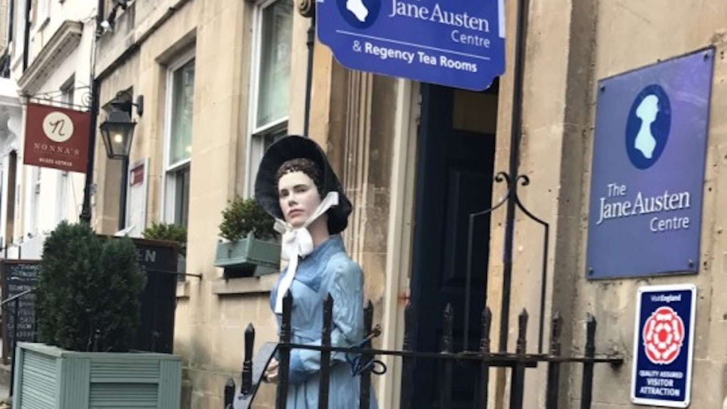 Outside of the Jane Austen Centre.
