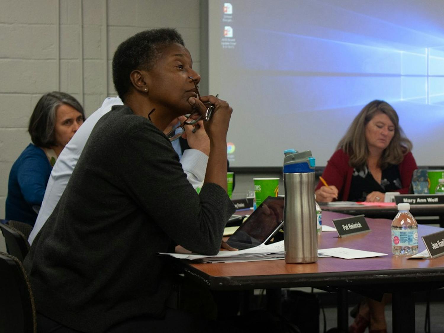 Chapel Hill-Carrboro City Schools Board of Education members listen to comments from the public during a work session on Thursday, Oct. 3, 2019 in Chapel Hill.