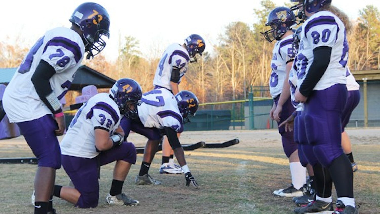 The Carrboro High football team is playing in the state championship on Friday, after only having a football program for 6 years. They are practicing hard this week in preparation for the big game.