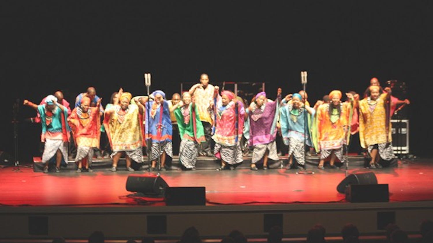 The Soweto Gospel Choir energetically performed song and dance at Memorial Hall on Sunday.  DTH/Gladys Manzur