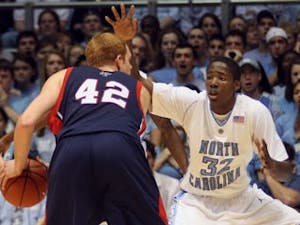 North Carolina freshman Ed Davis registered a double-double ? 10 points 14 rebounds ? and one block in his first collegiate game.