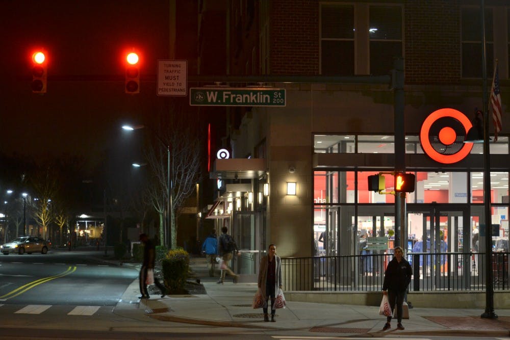 Franklin street remains busy as Chapel Hill residents and students make trips to Target.