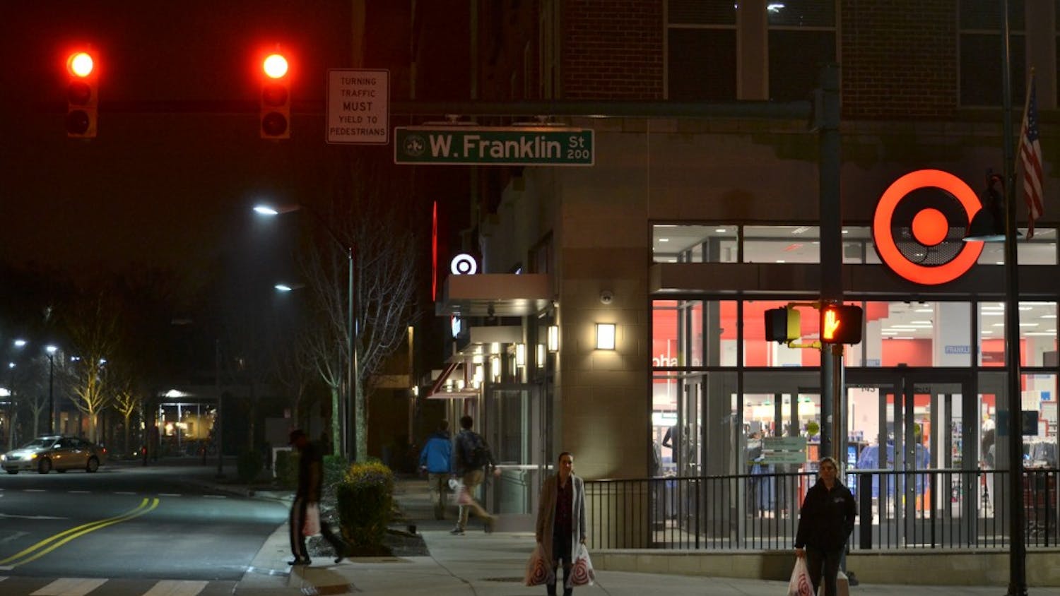 Franklin street remains busy as Chapel Hill residents and students make trips to Target.