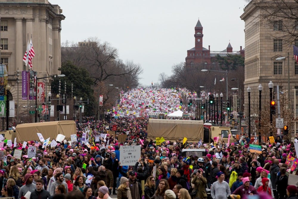 The crowd in Washington D.C. for the Women's March was estimated to consist of more than 500,000 people on Jan. 21, 2017.