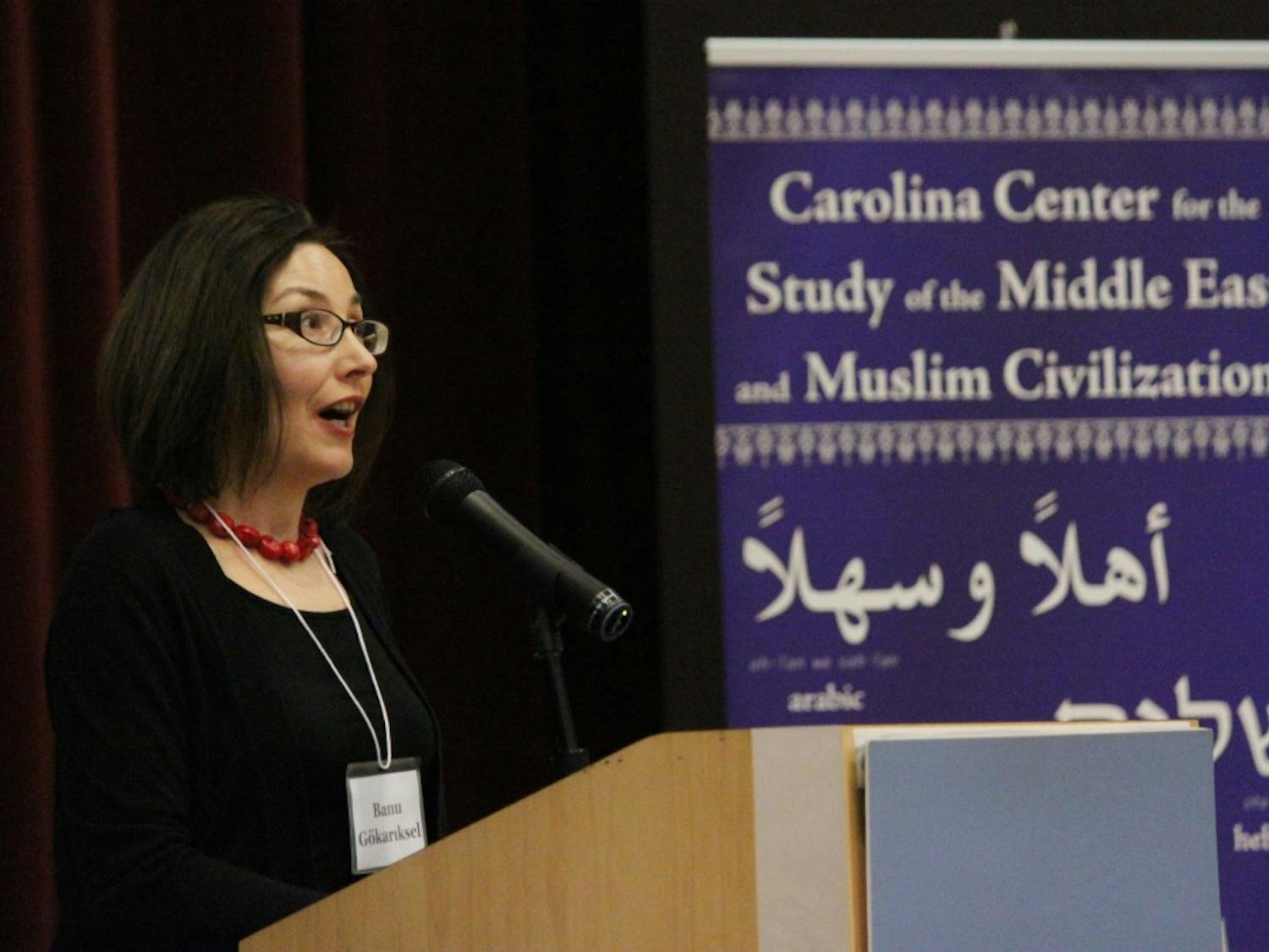 Dr. Banu Gökarıksel presents at the ReOrienting the Veil conference that took place February 22-23rd in the FedEx Global Center. 