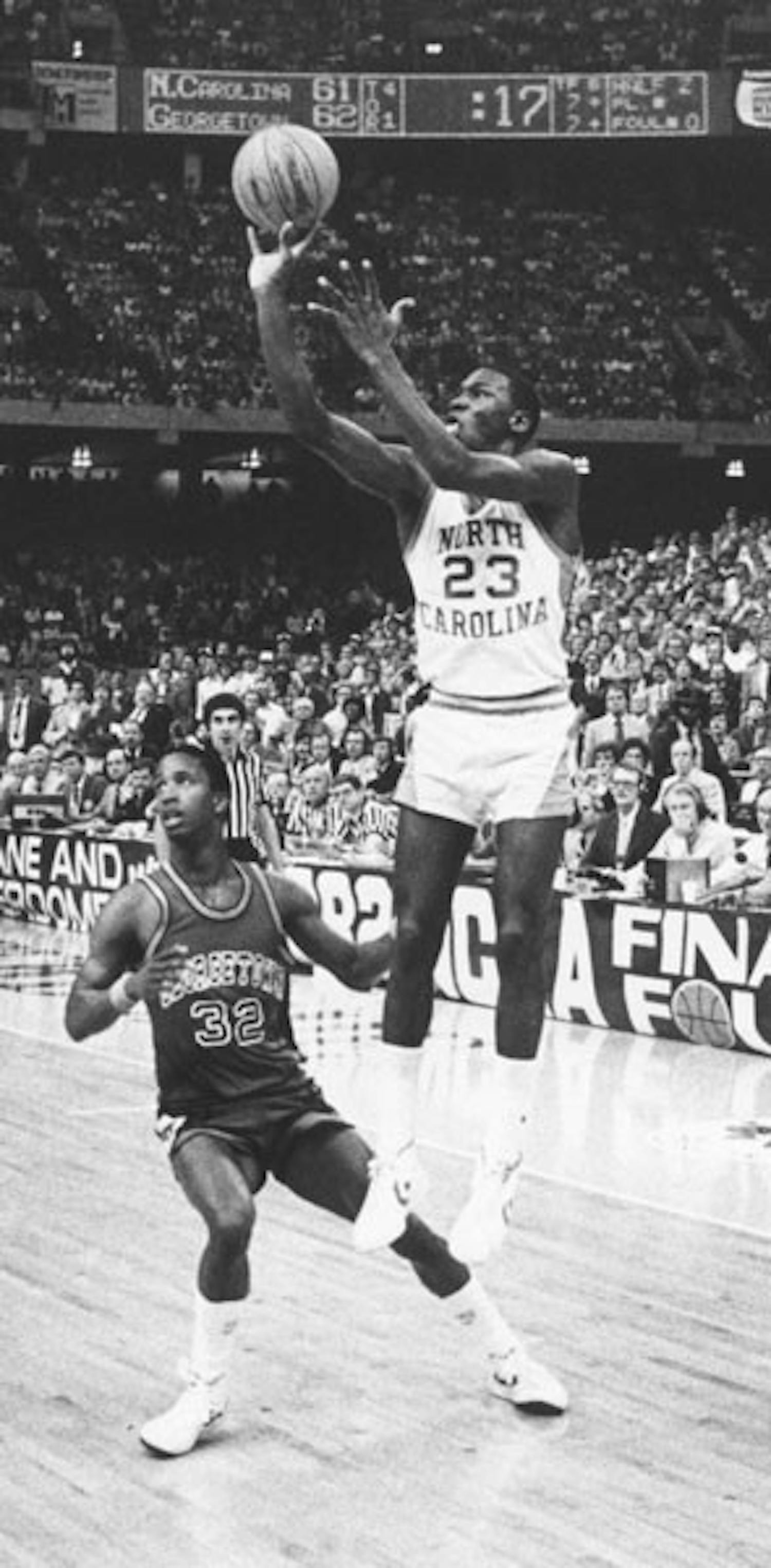 First-year Michael Jordan made his mark on UNC basketball by hitting the game-winning shot in the 1982 championship game. DTH File