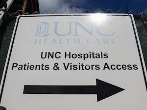 The UNC Hospitals entrance sign is pictured on Oct. 13.