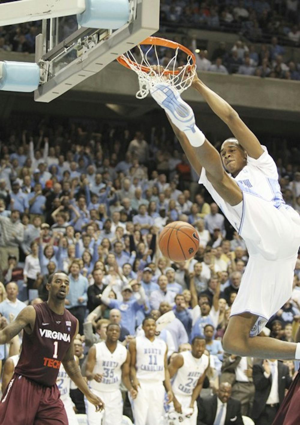 John Henson took over the game in the second half, scoring 12 points to lead the Tar Heels. The sophomore forward was pivotal in UNC’s late comeback.