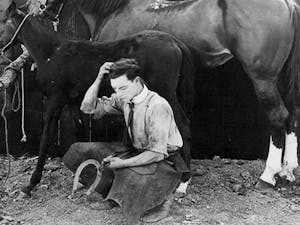 Still from Buster Keaton's silent film The Blacksmith. Photo courtesy of Tim Carless.