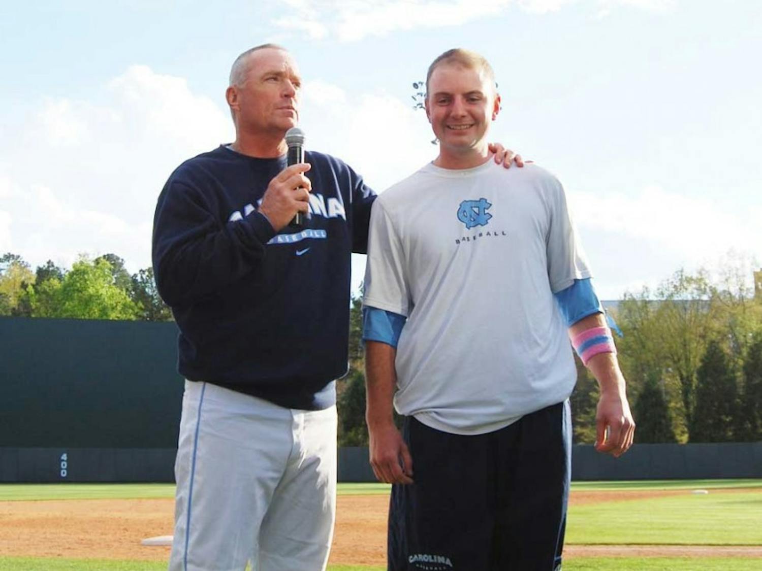 Head coach Mike Fox tells how he first met bullpen catcher Chase Jones at BaseBald for the Cure. "He was the finest player that never played for me," he said. 