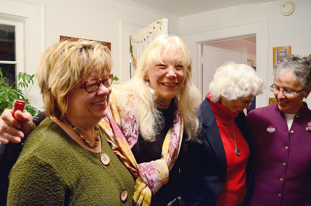 	<p>Randee Haven-O’Donnell (second from left) celebrates her election<br />
win with Diana McDuffee, Ellie Kinnaird and Melva Okun.</p>