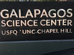 The Galapagos Science Center sign on San Cristobal Island, Ecuador is pictured on Aug. 1, 2019.&nbsp;