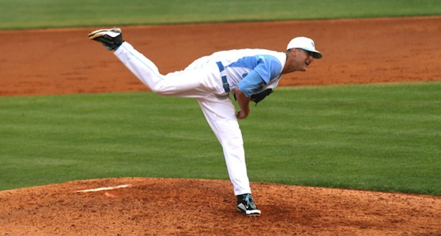 Pitcher Greg Holt started the first game of his career Wednesday night against Davidson. DTH/Shar-narné Flowers
