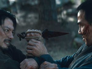 Hiroyuki Sanada, left, as Scorpion/Hanzo Hasashi and Joe Taslim as Sub-Zero/Bi-Han in New Line Cinema’s action adventure “Mortal Kombat." Photo courtesy of Warner Bros./TNS