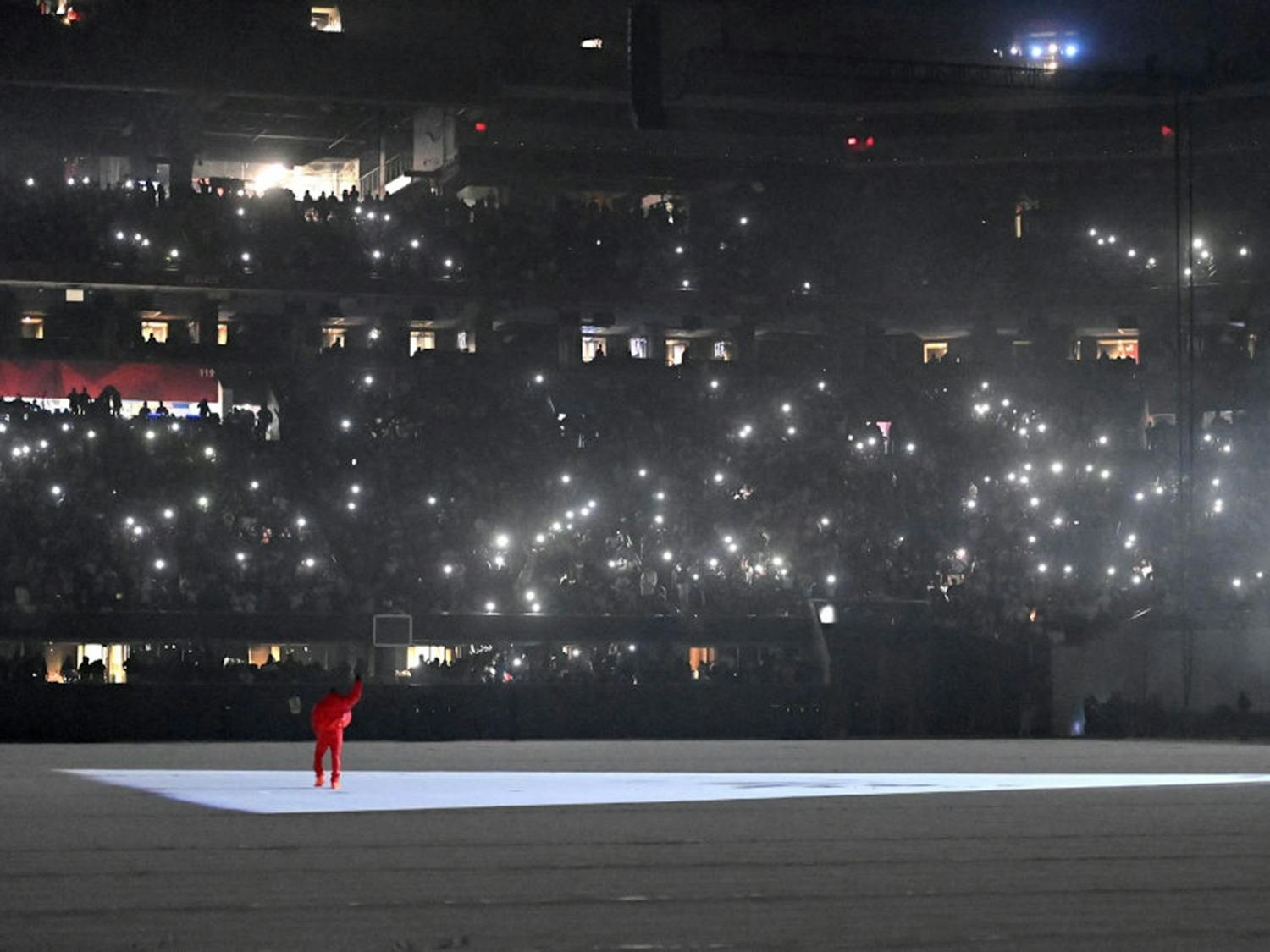 Kanye West is seen at "DONDA by Kanye West" listening event at Mercedes-Benz Stadium on July 22, 2021 in Atlanta, Georgia. Photo Courtesy of Paras Griffin/Getty Images for Universal Music Group.
