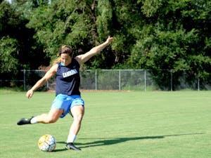 Paige Nielsen poses during a soccer practice Wednesday afternoon at Finley Fields. 