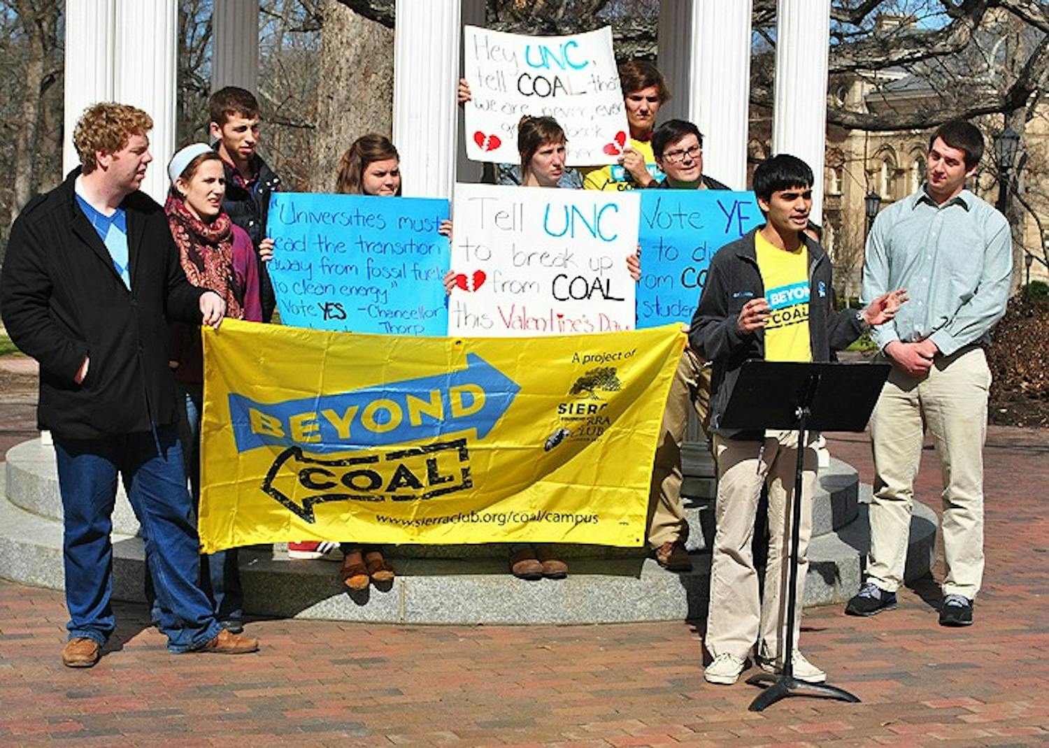 A press conference was held at the Old Well on Thursday the 14th. The group used this conference to speak out about pushing for coal divestment at UNC.