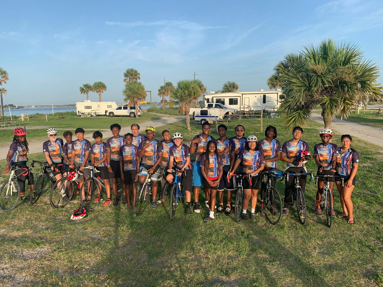 Triangle Bikeworks students during a 2021 trip. Photo courtesy of Itza Salazar.