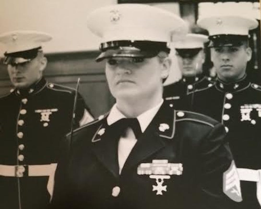 Courtesy of Lacy Jo Evans. Evans, a soon to be graduate, served in the Marine Corps for four years prior to her enrollment in the University of North Carolina at Chapel Hill.&nbsp;