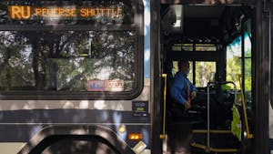 A Chapel Hill Transit bus driver buckles in their seat belt on Wednesday Sept. 15, 2021.
