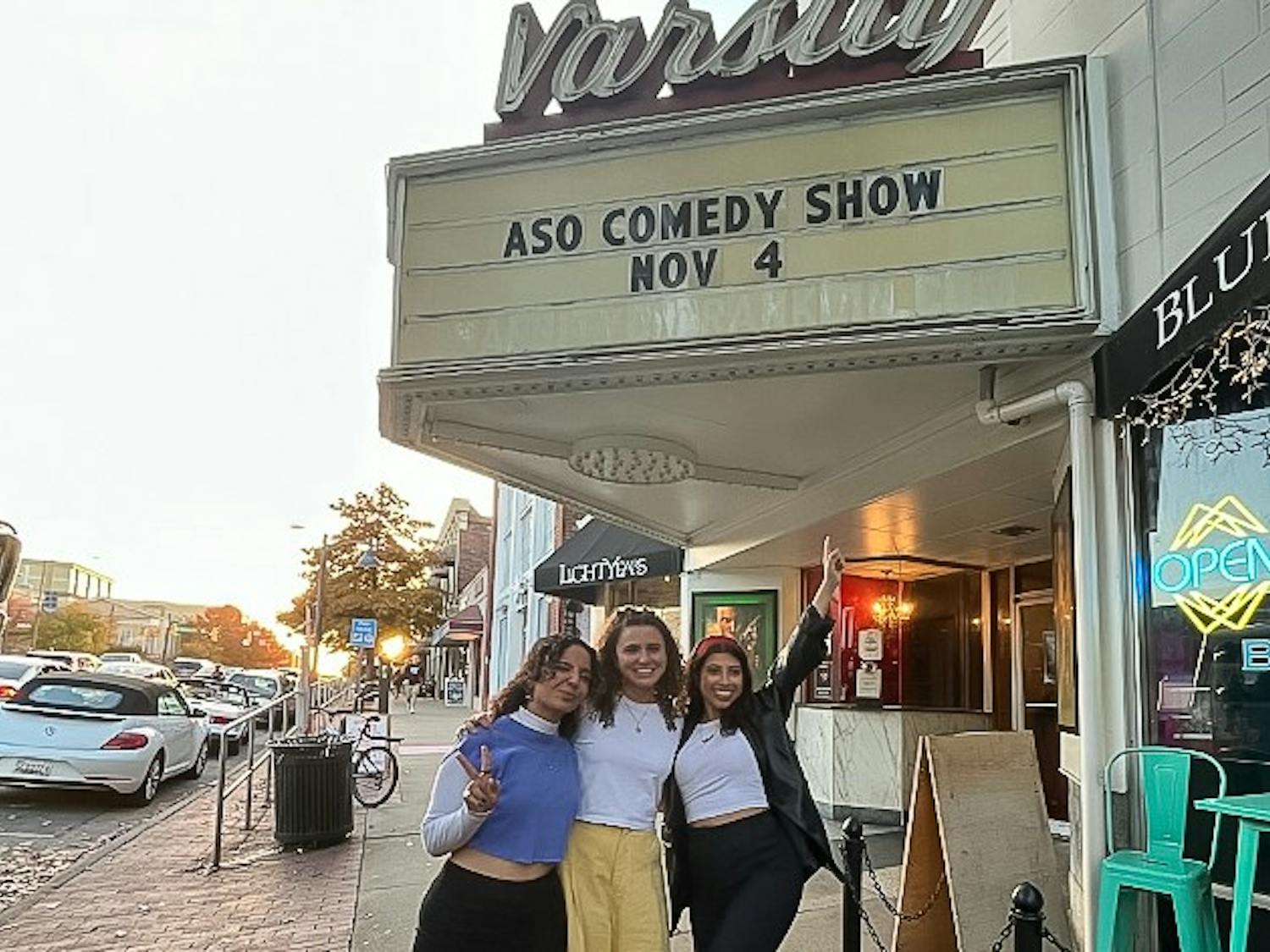Members of the UNC Arab Student Organization stand outside of the Varsity Theater before the first annual ASO Comedy Show on Nov. 4, 2022.
Photo Courtesy of Noor El-Baradie.