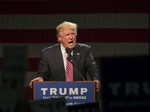 Republican presidential candidate Donald Trump spoke in the Greensboro Coliseum on Tuesday, June 14.