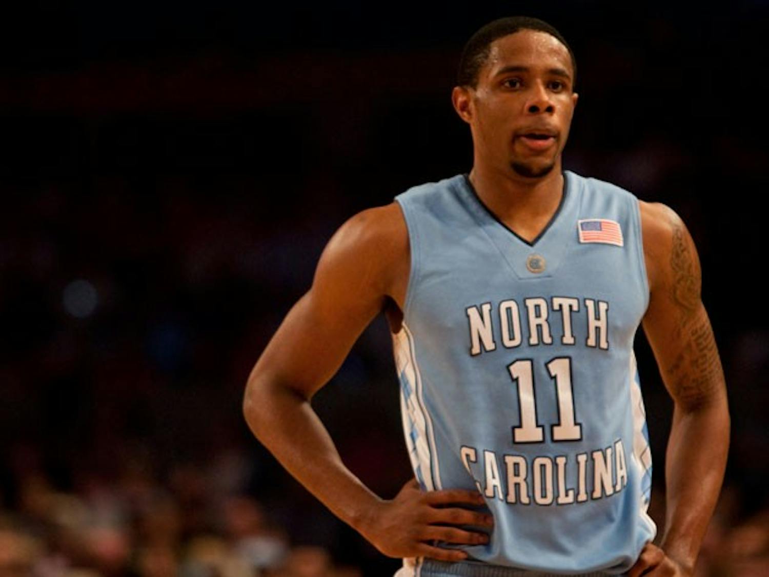 Larry Drew II, whose clutch play in past NIT games moved UNC forward, couldn't help the team Thursday. DTH/Katherine Vance