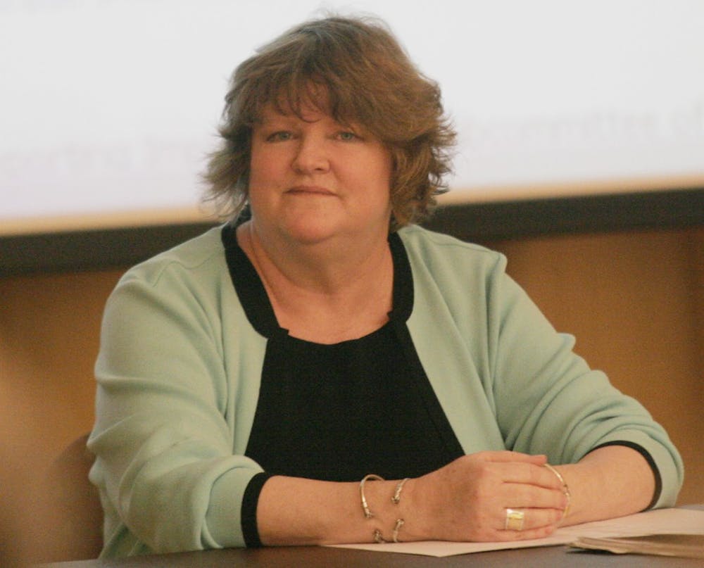 McKay Coble, at her last Faculty Council Meeting as the chair