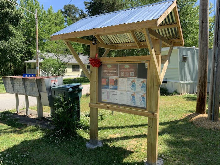 Carrboro won an Award of Excellence for installing Town Information Centers in locations like Pine Grove. Photo courtesy of Town of Carrboro/Catherine Lazorko.