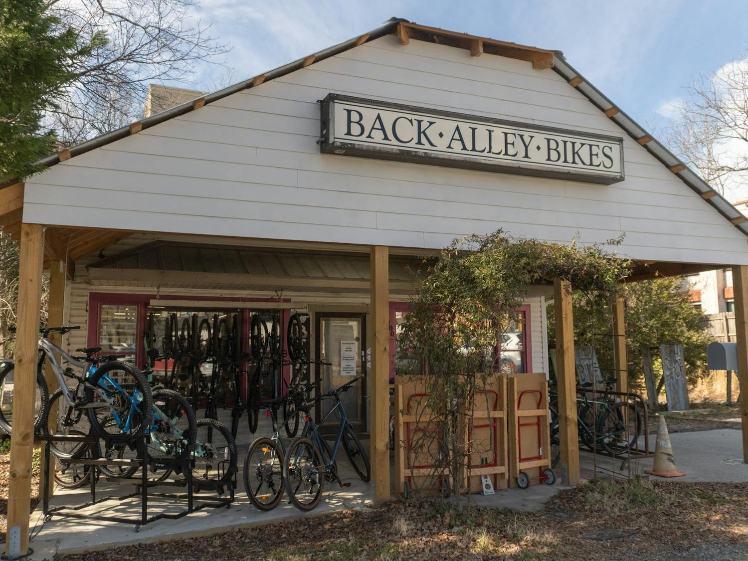 Back Alley Bikes, photographed on Feb. 2, is located in Carborro. Back Alley Bikes is an Orange County living wage certified business.