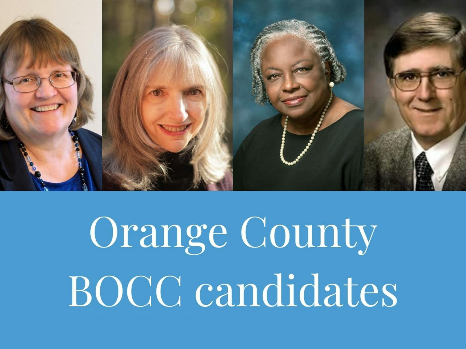 Jamezetta Bedford, Sally Greene, Anna Richards and Earl McKee are candidates for the Orange County Board of County Commissioners. Photos courtesy of Bedford, Greene and Orange County.  