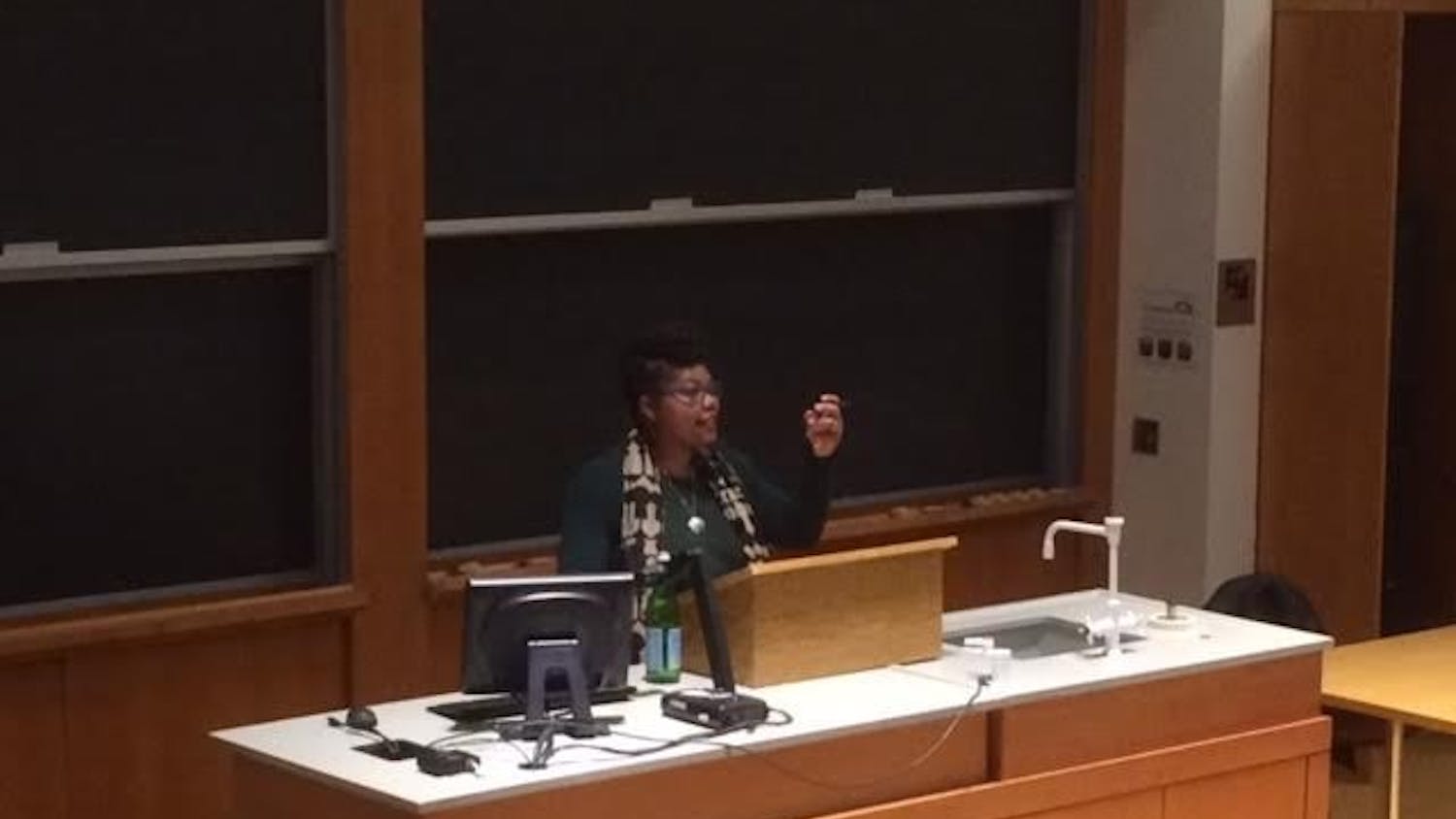 Adriane Lentz-Smith, a history professor at Duke University, gave a lecture for the Department of African, African American and Diaspora Studies’ annual student research conference on Friday.