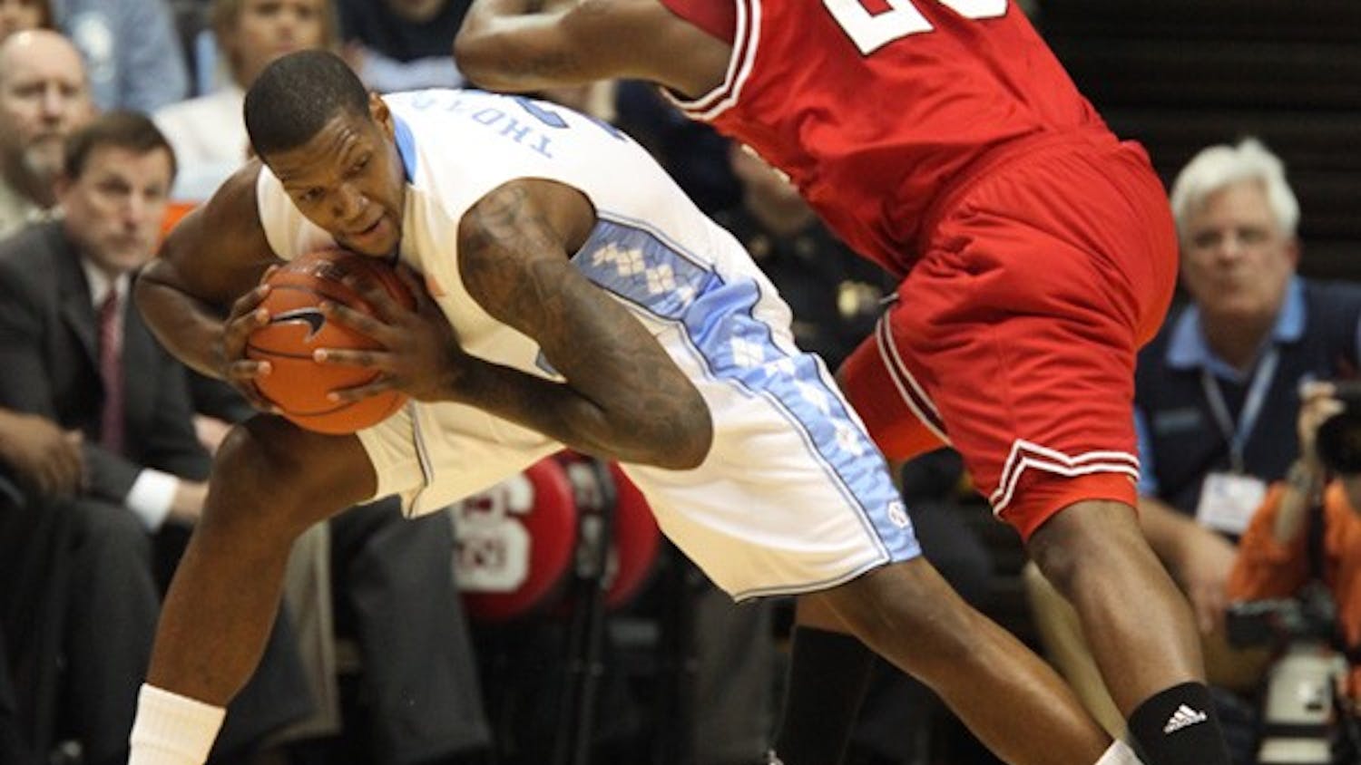 North Carolina senior forward Deon Thompson has suffered two losses in Madison Square Garden. DTH/ Phong Dinh