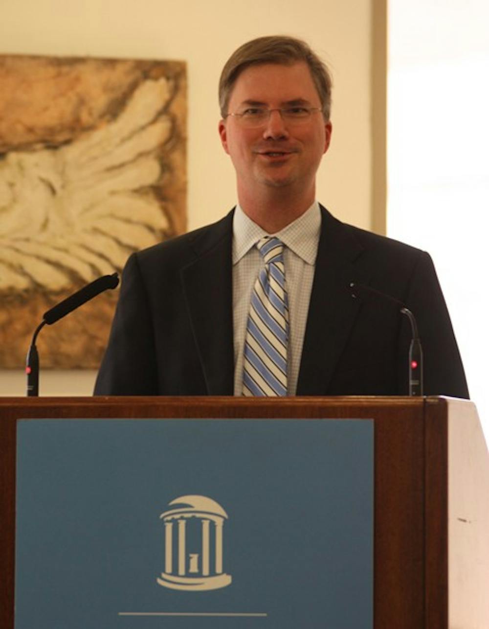 Chancellor Holden Thorp held an open house Thursday for graduate students. DTH/Daixi Xu