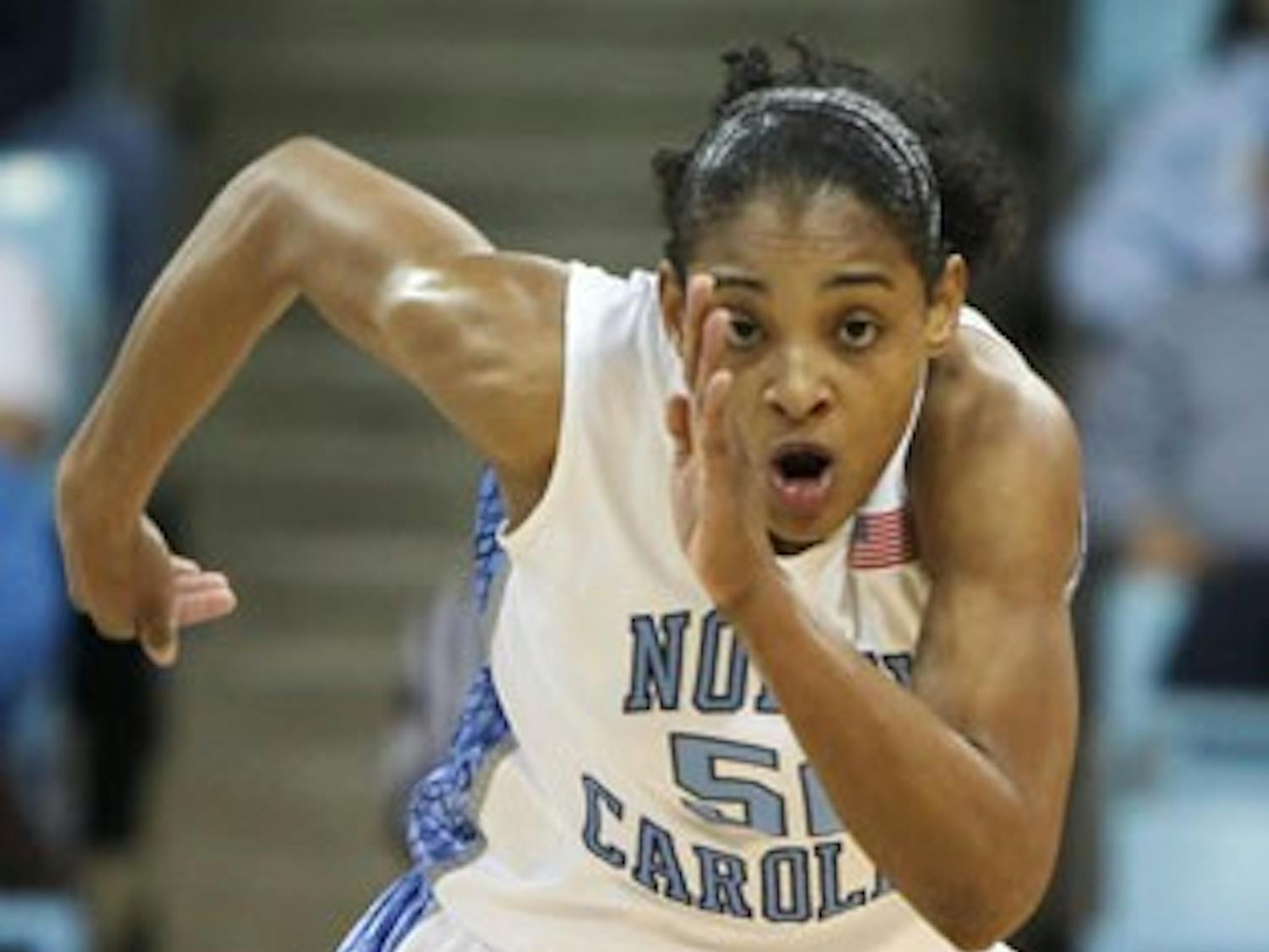 UNC guard Italee Lucas attempts to track down a loose ball in the Tar Heels’ 83-73 loss to Florida State. DTH/Phong Dinh