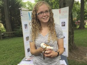 Nicole D’Avignon, president of the Carolina Wildlife Information and Science Education club, holds a snake. Carolina WISE is a new club. (Nicole D’Avignon)