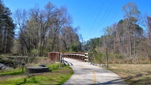 The Morgan Creek Greenway, pictured on March 27, 2022, will be extended to the Carrboro town boundary near Smith Level Road.